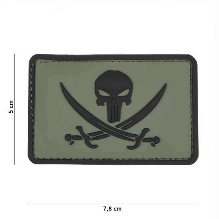 Patch 3D PVC Punisher pirate green