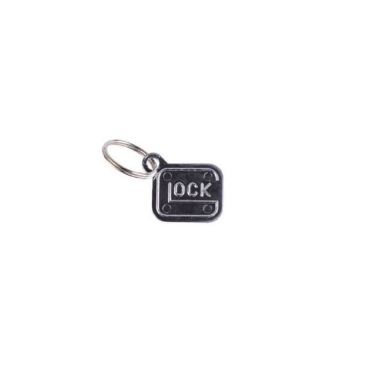 Schlüsselanhänger Glock Logo, Metall vernickelt